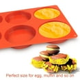 thumbnail image 2 of 2 Pcs Large Silicone Molds for Baking, 6-Cavity Round Silicone Baking Mold, Non-Stick 4" Baking Disc Molds for Whoopie Pie, Egg Pan,Muffin, Candy, Soap, Hamburger, Resin Coasters (Red), 2 of 5