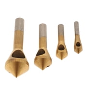Tachiuwa 4pcs Titanium Coated Countersink Power Drill Bit Chamfer Drill Bits Titanize