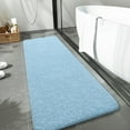 thumbnail image 6 of Junovo Soft Bathroom Rug Runner Absorbent Microfiber Bath Rugs for Bathroom Non Slip Bath Mat for Tub, Shower Floor,24"x60",Light Blue, 6 of 6