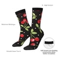 thumbnail image 4 of Hirioo Sweet Red Cherry Pattern Adult Middle Tube Socks Breathable Sock Non-Pilling,Contrasting Color Design, 4 of 6