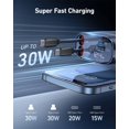 thumbnail image 3 of Cargador de teléfono de coche UYOUNG, retráctil, 4 en 1, cargador rápido de 30 W, 3 of 7