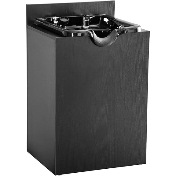 BarberPub Backwash Sink Station with Shampoo Bowl, Spa Salon Beauty Station Storage Cabinet, 7134