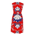 thumbnail image 4 of Gamivast Party Dresses for Women Elegant Classy Sleeveless Round Neck Damask Print Swing Dress High Waist Pleated Cocktail Dress Wedding Guest Date Night, 4 of 7