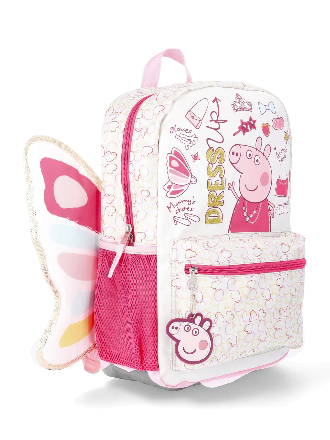 Peppa Pig Girls 17" Dress Up Backpack with Wings, Pink