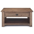 thumbnail image 3 of Pemberly Row Table Basse Carrée Rustique de 38 Pouces en Bois d'Acacia Massif, Brun Rustique, 3 of 8