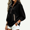 thumbnail image 6 of Yyeselk Women's Half Zip Sweatshirt Lightweight Stand Collar Sweatshirts for Women Long Sleeve Loose Fit Fall Clothes Black L, 6 of 7