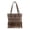 Khaki, variant on Stylish Tote Bag Tooled Embroidered Collection with Fringe Design Perfect for Everyday Use, Tan