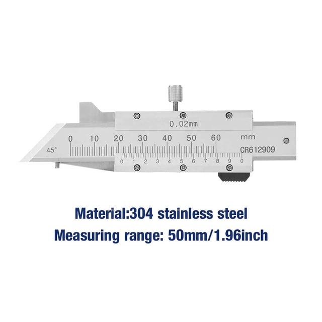 Chamfer Gage Chamfering Ruler Chamfered Vernier Caliper Stainless Steel Caliper 0-50mm for Mechanical Manufacturing