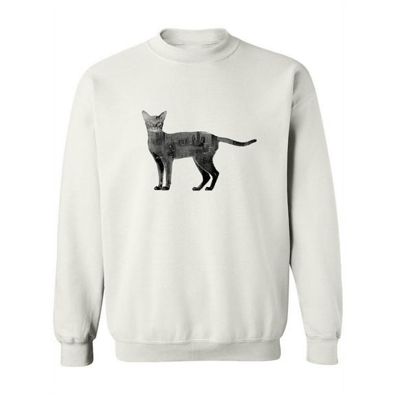 Abyssinian Cat Cityscape Texture Sweatshirt Women -Image by Shutterstock, Female Small