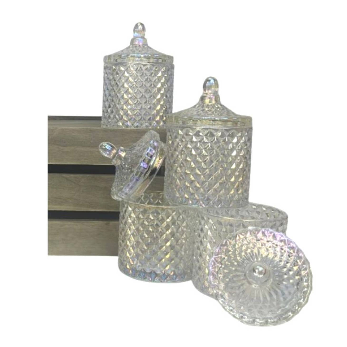 10 oz. France Clear Iridescent Empty Candle Making Jar Candle Vessels For DIY Candle-Making Projects (Box of 24) FREE SHIPPING