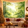 thumbnail image 3 of Deciduous Forest Beside a Winding Stream, Serene Digital Art for Nature Lovers, Woodland Home Decor, Housewarming Gift, Tapestry Wall Hanging for Bedroom and Study Room, 3 of 7