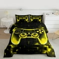 thumbnail image 2 of Manfei Boys Game Console Bedding Comforter Set, Pink Rectangle Geometric Twin Comforter Sets, Modern Video Gaming Reversible Bedding Set, Super Cozy Room Decor, 2-Piece, 2 of 8