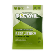 PREVAIL Jerky Lemongrass Beef Jerky | Allergy-Friendly | 3 Pack | Certified Gluten-Free, Paleo-Certified, 100% Grass-Fed & Grass-Finished, Low-Sodium, Soy-Free | 12g Protein | PREVAIL