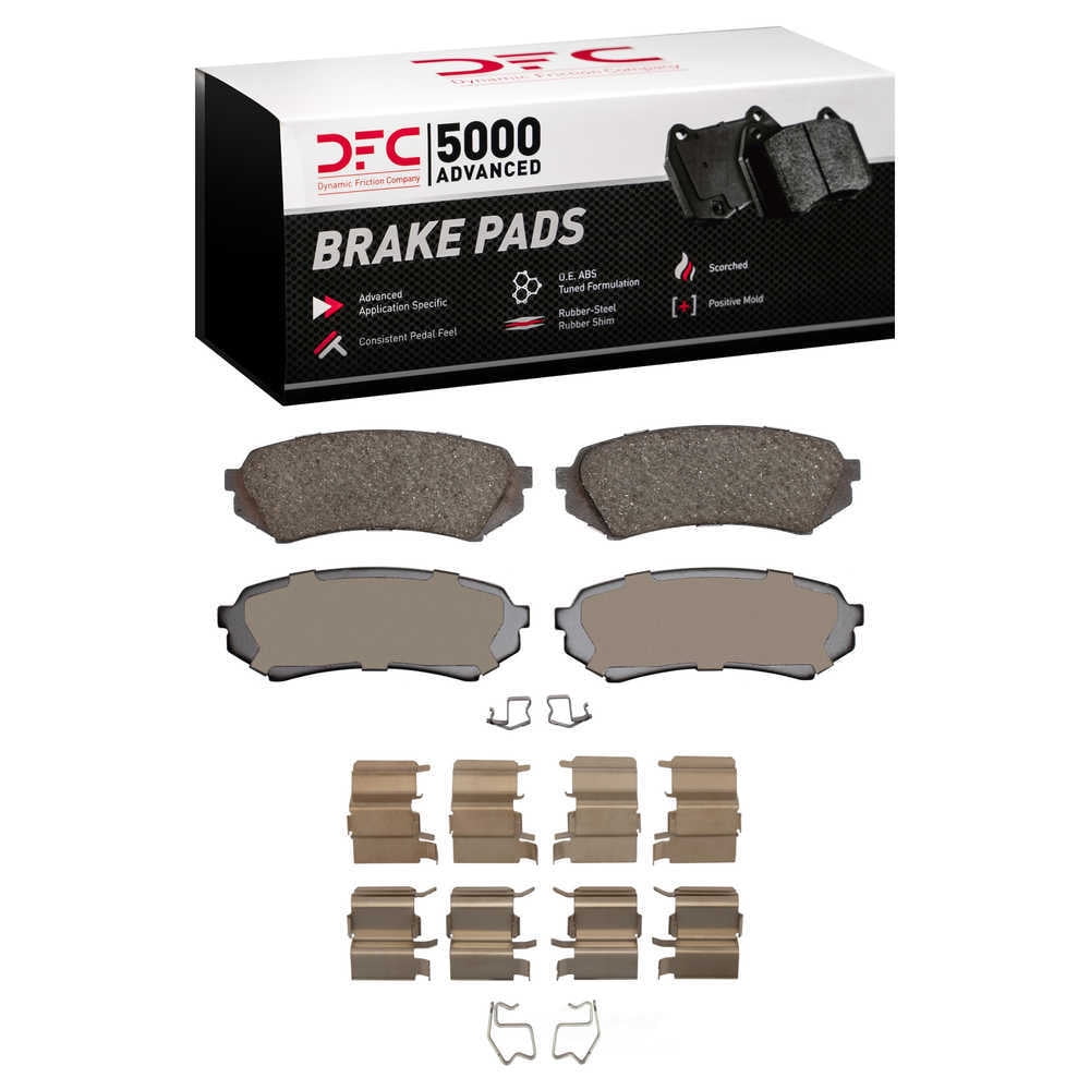 Dynamic Friction Company 1551-0773-01 DFC 5000 Advanced Brake Pads - Ceramic and Hardware Kit - OE