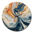 thumbnail image 4 of Designart "Aqua Symphony Teal Orange Expression" Abstract Oversized Wall Clock, 4 of 5