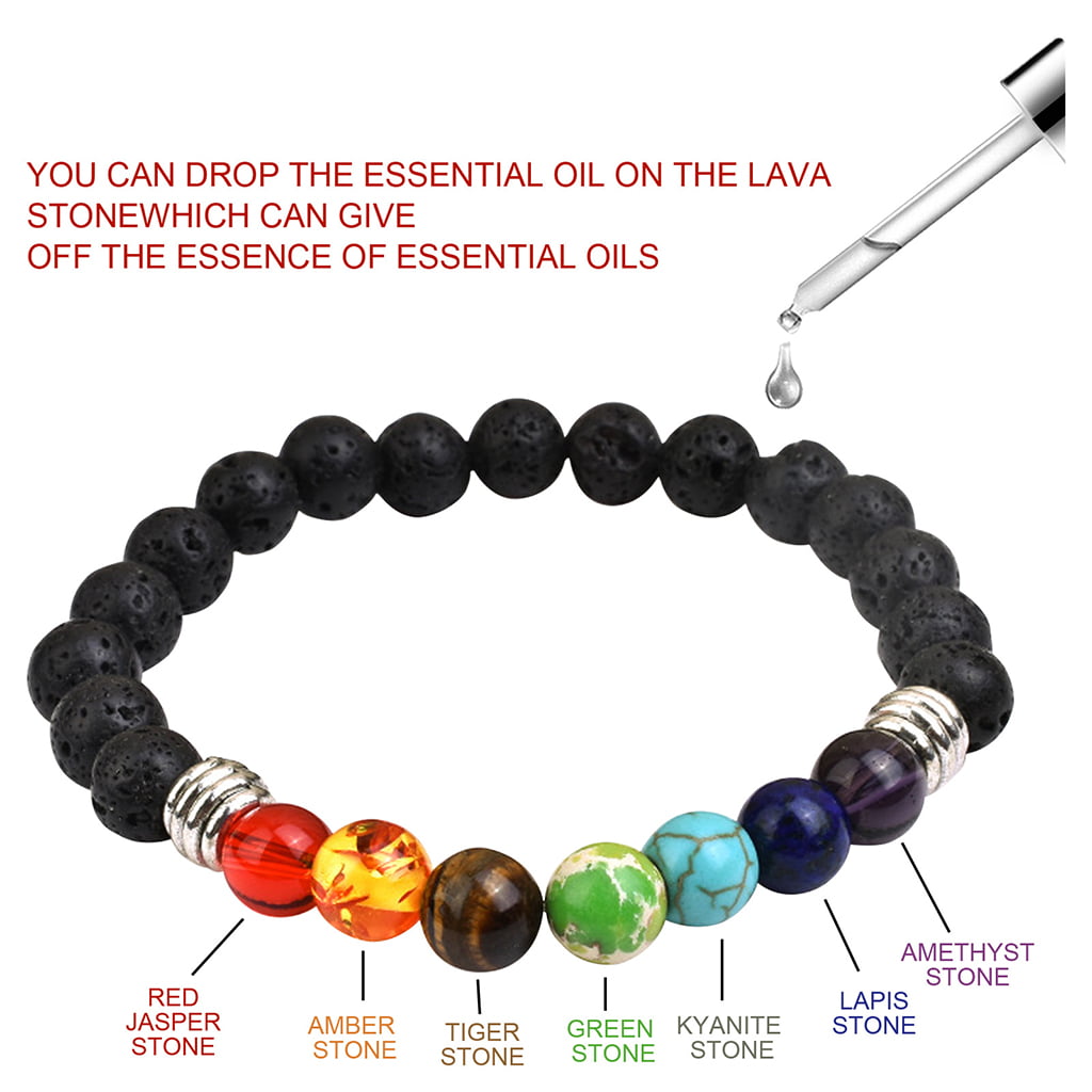 aroma bracelet Onyx Lava Beads CLARITY Essential Oil Diffuser Bracelet LARVIKITE
