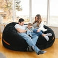 thumbnail image 5 of Big Joe Fuf 8Ft Giant Foam Bean Bag Chair, Oversized Couch with Removable Cover for Kids, Teens, Adults, Black Licorice Corded Plush, 8 Foot, 5 of 9