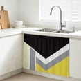 Abstract Yellow Black Small Curtains 11"W x 13"L, Modern — free download