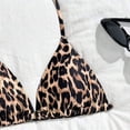 thumbnail image 5 of Nwiuh Girl's 3 Piece Bikini Sets Floral Halter Triangle Bathing Suit with Cover Up (Brown, 9-10 Years), 5 of 6