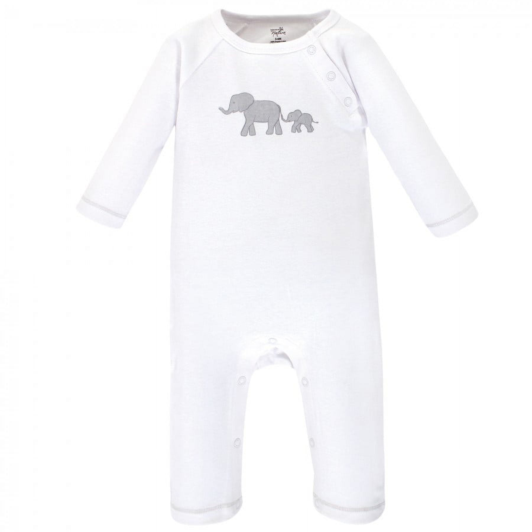 Touched by Nature Baby Organic Cotton Coveralls 3pk, Marching Elephant, 0-3 Months