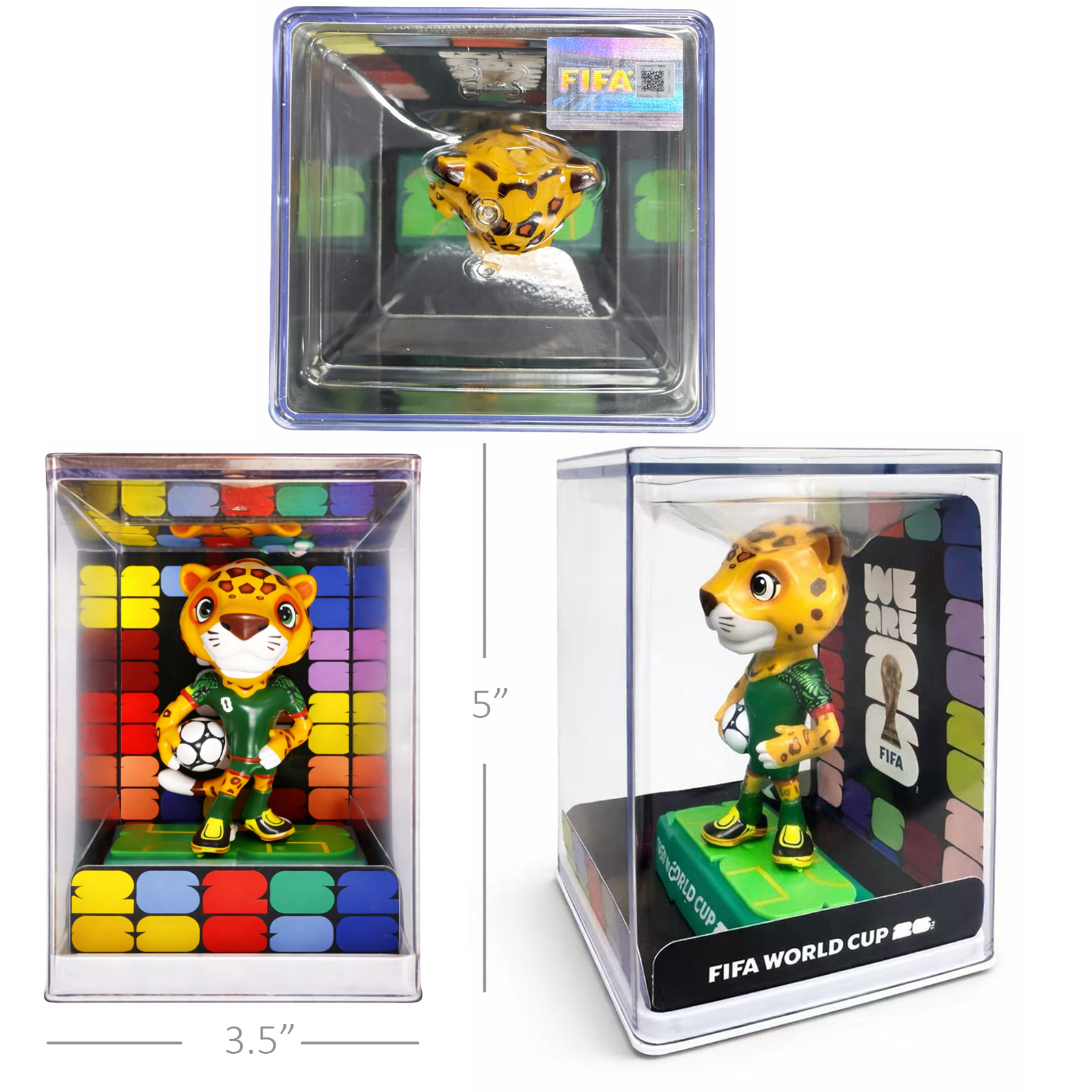 Official FIFA World Cup 2026  Zayu the Jaguar Mexico Mascot Collectible  Figurines  Toy 9CM