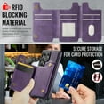 thumbnail image 6 of ELEHOLD Magnetic Wallet Case For Samsung Galaxy S25,2-in-1 Mag Safe Case with Removable Card Holder, Kickstand Shockproof Protection Cover For Samsung Galaxy S25,Purple, 6 of 10
