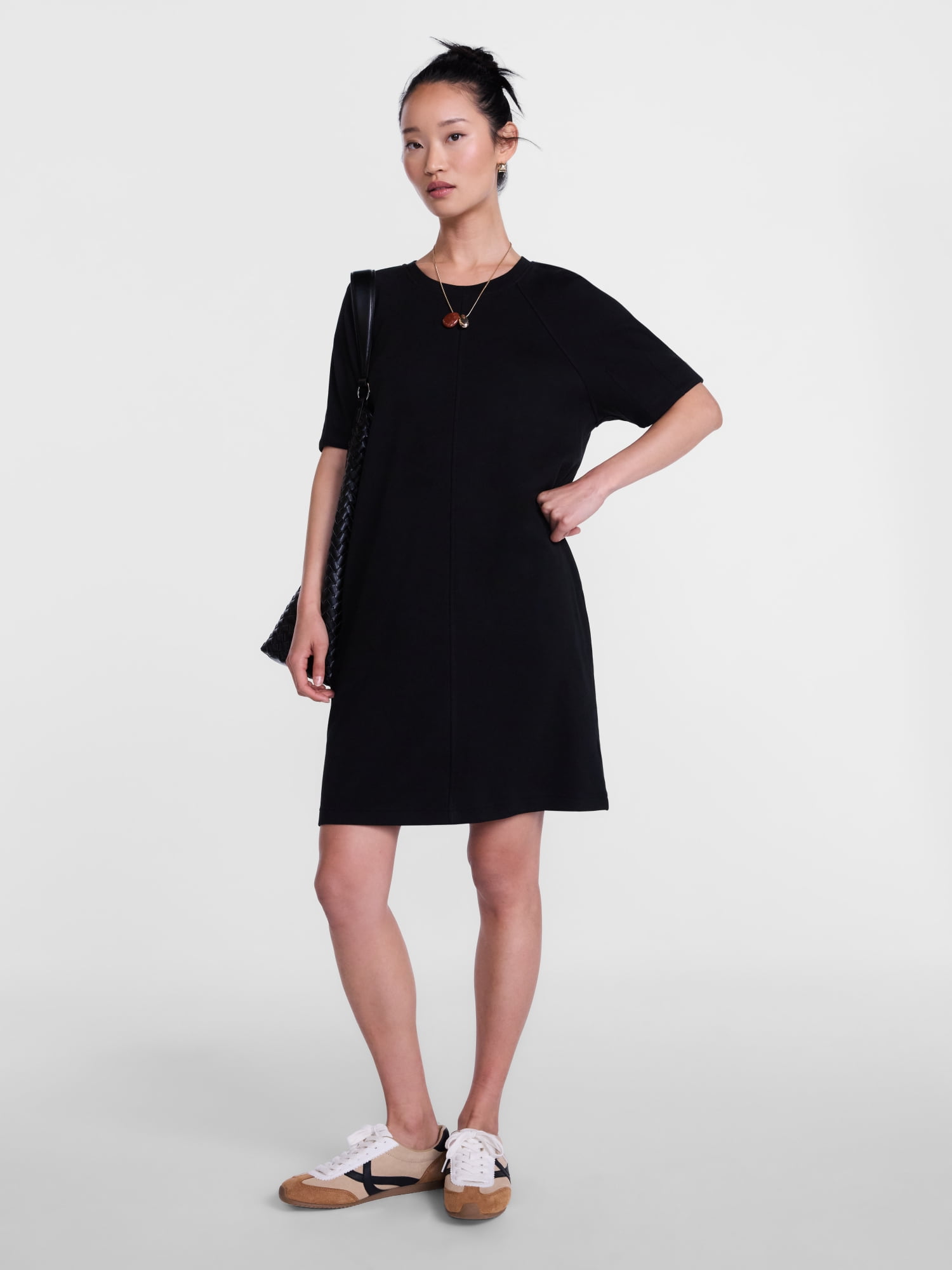 Scenario Women's and Women's Plus Mini Dress with Short Raglan Sleeves, Sizes XS-4X