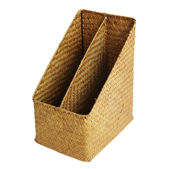 ColoMX Organizador de almacenamiento de carpetas de archivos verticales, cesta tejida para archivos, organizador de archivos