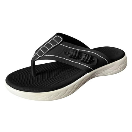 

Women s Flip Flops Sandal Casual Slipper Outdoor and Indoor Sandals Women Solid Color Summer Flip Flops Thick Heel Slippers Casual Shoes Black 9.5