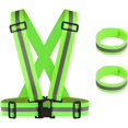 thumbnail image 1 of BRILLAR Chaleco de Seguridad Amarillo con Tira Reflectante - Ajustable y Elástico - Incluye 2 Brazaletes de Seguridad para Niños, Mujeres, Ciclistas y Corredores, 1 of 5