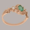 thumbnail image 4 of LBG British Made 9k Rose Gold Natural Emerald & Opal Womens Engagement Ring - 33 size options - Size 6, 4 of 8