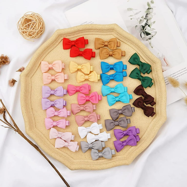 20 Pieces V Ribbon Swallowtail Baby Hair Bows Clips for Newborn