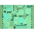 thumbnail image 1 of Ahgly Company Machine Washable Indoor Rectangle Abstract Turquoise Blue Modern Area Rugs, 4' x 6', 1 of 4