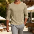 thumbnail image 3 of Guluxicc Men's Cotton Long Sleeve Shirts Breathable Crew Neck Pullover Classic Fit T Shirts Summer Casual Outfits, 3 of 7
