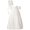White, variant on Girls 26" Silk Dupioni Christening Baptism Special Occasion Gown with Lattice Bodice