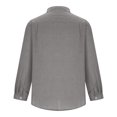 thumbnail image 2 of WREESH Men's Casual Solid Button Down Shirts Long Sleeve with Rounded Neckline, Solid Color for a Versatile Layering Piece Gray, 2 of 6