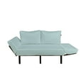 thumbnail image 2 of Eastern Futon Couch, Traditional Design Conceptual Art Sea Inspired Waves Retro Floral, Daybed with Metal Frame Upholstered Sofa for Living Dorm, Loveseat, Sky Blue White, by Ambesonne, 2 of 4