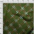 thumbnail image 2 of oneOone Cotton Poplin Olive Green Fabric Check Sewing Material Print Fabric By The Yard 56 Inch Wide, 2 of 4