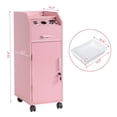thumbnail image 2 of Ktaxon Salon Trolley Cart with Wheels, Mobile Beauty Station with Cabinet, Pink, 2 of 8