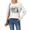 thumbnail image 2 of Fiaer Christmas T Shirts for Women Cute Graphic Merry Xmas Tshirts Plus Size Long Sleeve Loose Fit Casual Crew Neck Trendy Comfort Tops White XL, 2 of 5