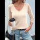 thumbnail image 5 of Camisas de Larga para Mujer, Cuello en V, Blusas Casuales de Otoño, Suéteres Holgados y Ligeros, Túnicas, Ropa de Moda. Albaricoque M, 5 of 8