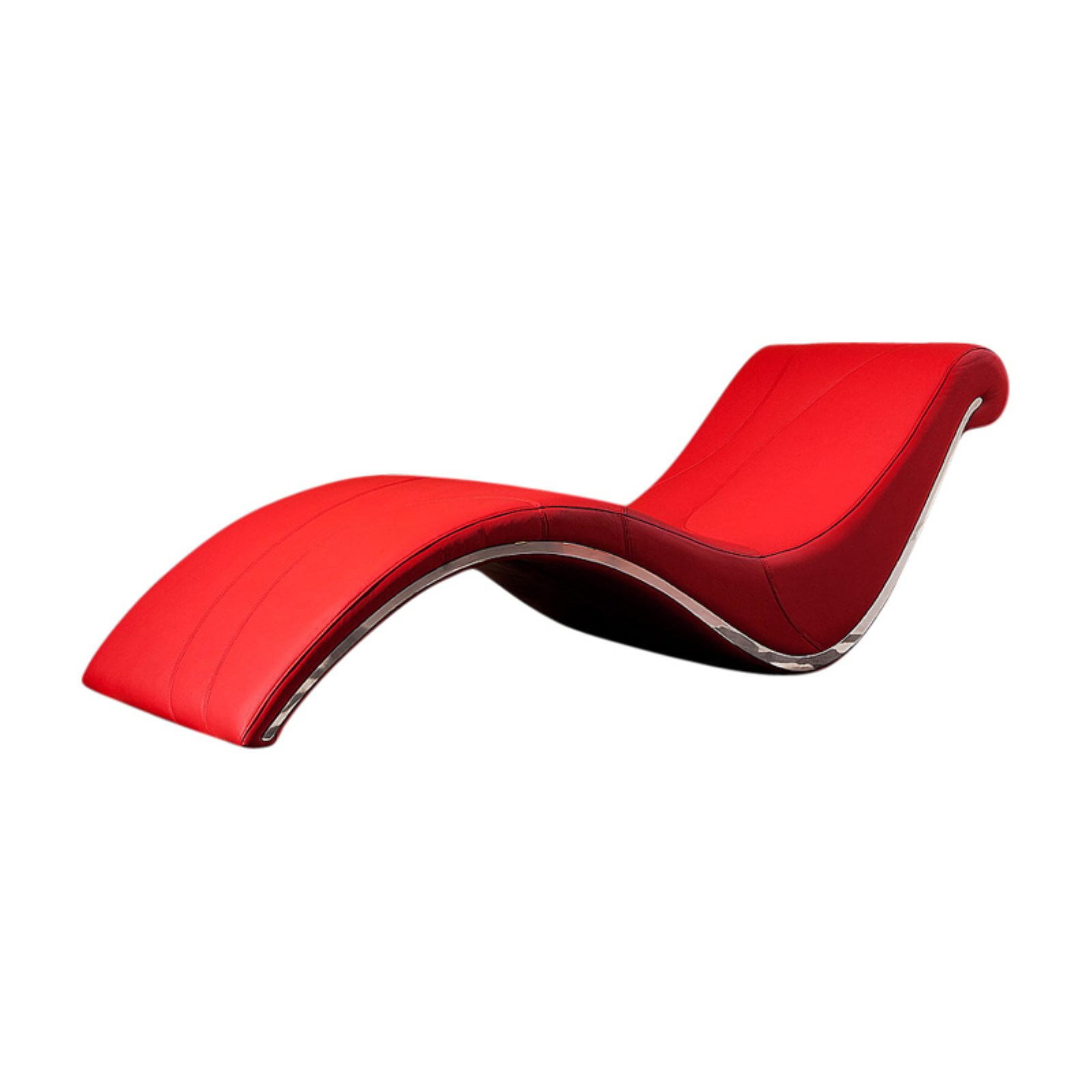 Modern Red Leather Leisure Lounge Chaise VIG Divani Casa Essen