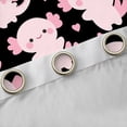 thumbnail image 4 of Manfei Black Pink Axolotl Curtains Pack of 2 (42x84 Each) for Teens, Romantic Love Heart Curtains Blackout, Kawaii Animal Bedroom Curtains, Black Out Curtains Home Decor, 4 of 6