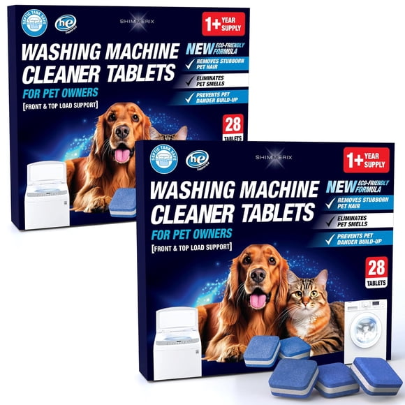 Tabletas limpiadoras para lavadora SHIMMERIX 56 unidades para pelo de mascotas