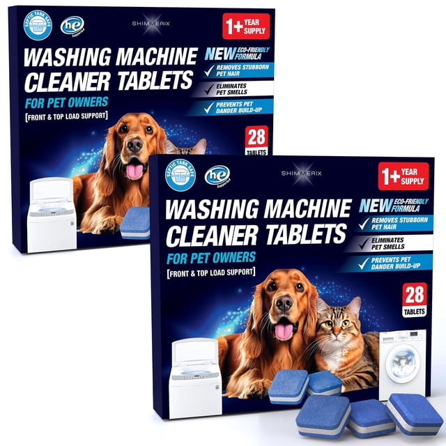 Tabletas limpiadoras para lavadora SHIMMERIX 56 unidades para pelo de mascotas