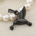 thumbnail image 2 of Colgante de colibrí Salvador acero inoxidable abierto para collar de cineraria Memorial Negro, 2 of 10