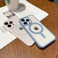 thumbnail image 6 of Light Blue Edge Phone Case, Support MagSafe Wireless Charging, Shockproof Clear Case for iPhone 13 Mini, 6 of 12