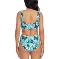 thumbnail image 3 of Daiia Blue Floral with Butterflies Women's Bikini Set Two Piece Swimsuit High Waisted Bikini Adjustable Straps Bikini Perfect for Beach, Pool, and Summer Vacation-Medium, 3 of 9