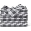 VEEYOO Cloth Napkins 17x17 inch - White & Grey Buffalo Plaid Napkins, Washable Polyester Dinner Napkins, 12 Napkins with Hemmed Edges, Checkered Napkins for Picnic,Party, Home Dinner