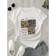thumbnail image 3 of 100% Pure Cotton Letter Print Short Sleeve Women's T-shirt, 3 of 6